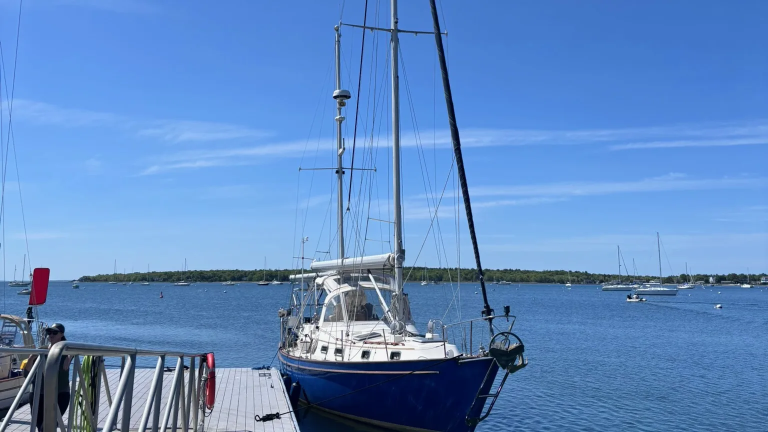 Our Passion tied up at the dock in Mattapoisett