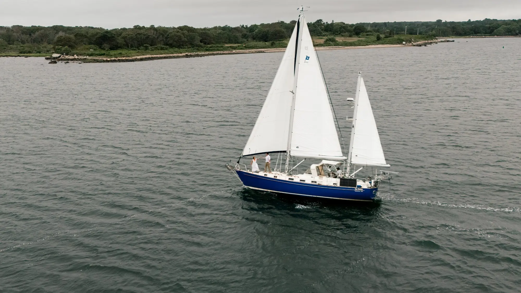 Our Passion under full sail on Buzzards Bay