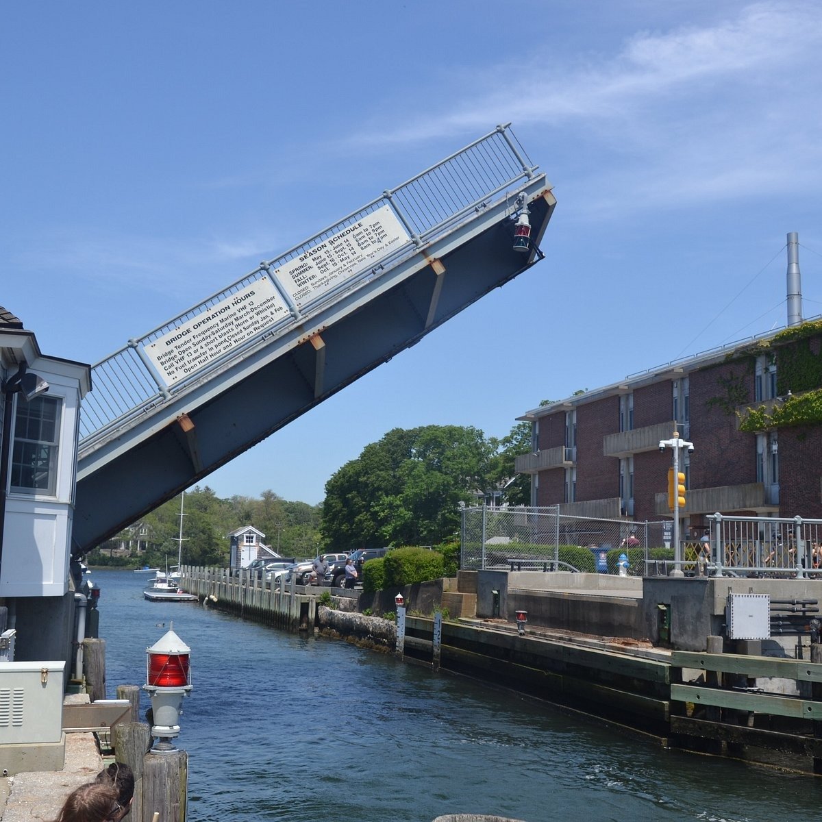 The Eel Pond drawbridge in Woods Hole village